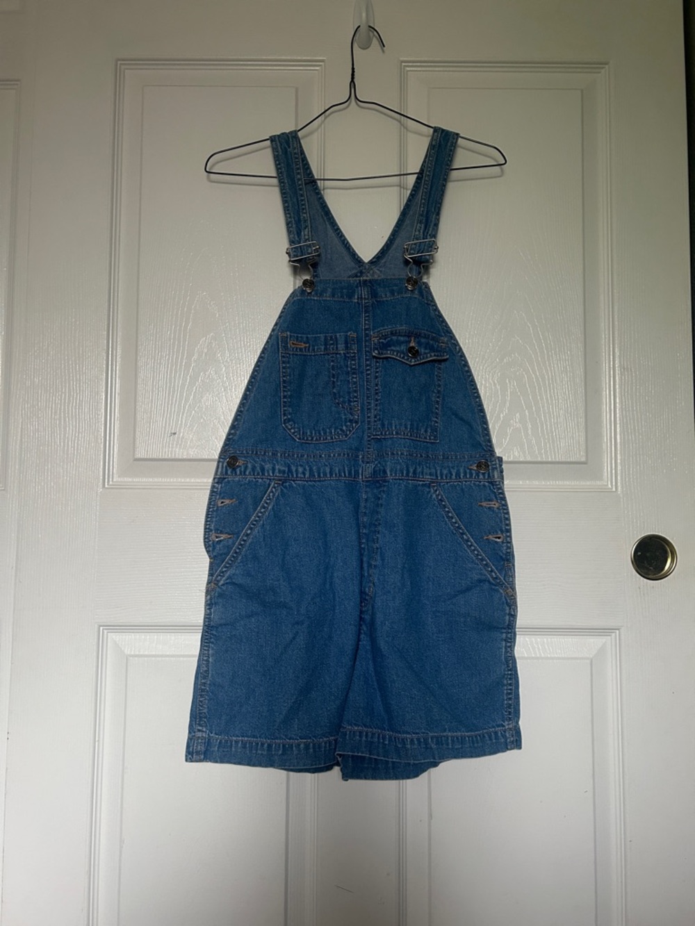 Xhilaration Light Blue Denim Shortalls with Metal Hardware